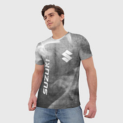 Футболка мужская Suzuki - grey gradient вертикально, цвет: 3D-принт — фото 2