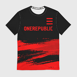 Футболка мужская OneRepublic - red gradient посередине, цвет: 3D-принт