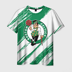 Футболка мужская Boston Celtics white and green, цвет: 3D-принт