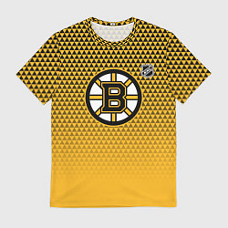 Футболка мужская Бостон Брюинз - паттерн треугольников, цвет: 3D-принт