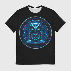 Футболка мужская Магическая сова робот, цвет: 3D-принт