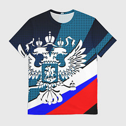 Футболка мужская Герб России и флаг государства, цвет: 3D-принт