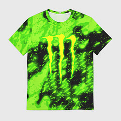 Футболка мужская Monster energy кислотное лого, цвет: 3D-принт