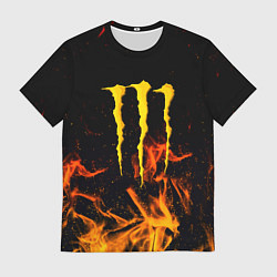 Футболка мужская Monster energy orange fire, цвет: 3D-принт