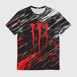 Футболка мужская Monster energy полосы красок, цвет: 3D-принт