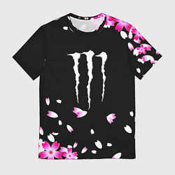 Футболка мужская Monster energy sakura, цвет: 3D-принт
