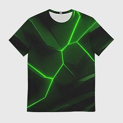 Футболка мужская Зеленая текстура с неоном, цвет: 3D-принт