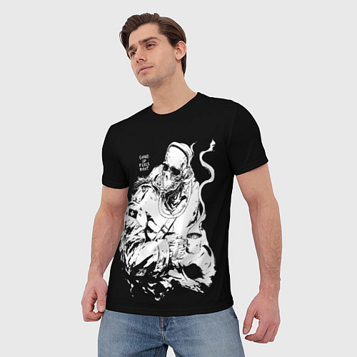 Мужская футболка Скелет с кружкой / 3D-принт – фото 3