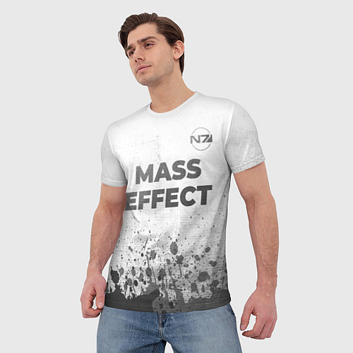 Мужская футболка Mass Effect - white gradient посередине / 3D-принт – фото 3