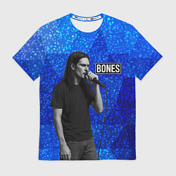Футболка мужская Bones стоит с микрофоном, цвет: 3D-принт
