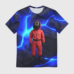 Футболка мужская Игра в кальмара страж треугольник, цвет: 3D-принт