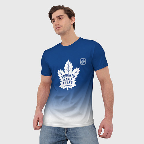 Мужская футболка Торонто Мейпл Лифс - синий градиент / 3D-принт – фото 3