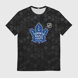 Футболка мужская Торонто Мейпл Лифс - темные соты, цвет: 3D-принт