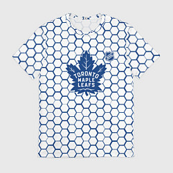 Футболка мужская Торонто Мейпл Лифс - белые соты, цвет: 3D-принт