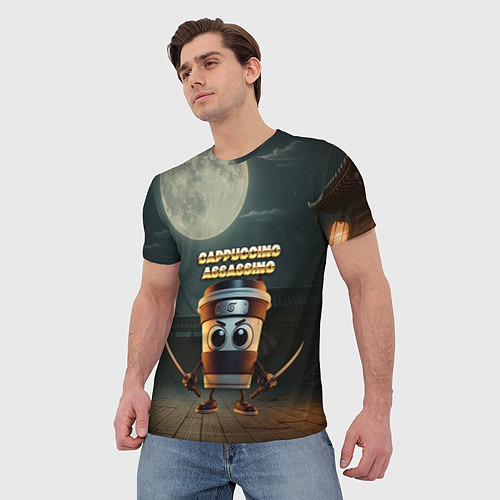 Мужская футболка Cappuccino Assassino мем / 3D-принт – фото 3