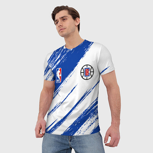 Мужская футболка Клипперс - синяя краска / 3D-принт – фото 3