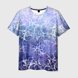 Футболка мужская Абстракция - white web on blue background, цвет: 3D-принт