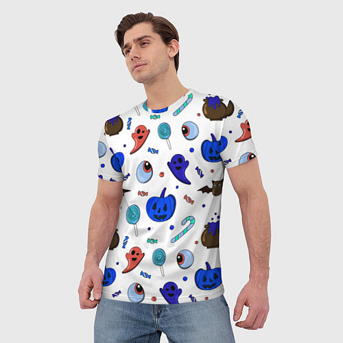 Мужская футболка Halloween white / 3D-принт – фото 3