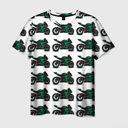 Футболка мужская Motorbike dark green, цвет: 3D-принт