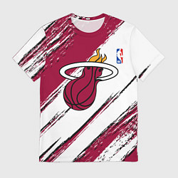 Футболка мужская Майами Хит - линии с потертостями, цвет: 3D-принт