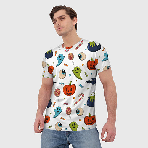 Мужская футболка Halloween pumpkin show / 3D-принт – фото 3