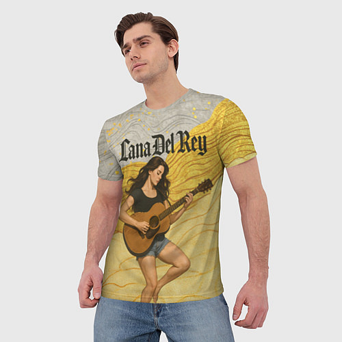 Мужская футболка Lana Del Rey с гитарой / 3D-принт – фото 3