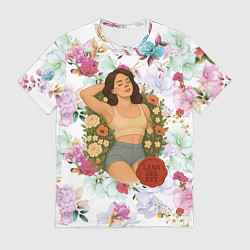 Футболка мужская Lana Del Rey в полевых цветах, цвет: 3D-принт