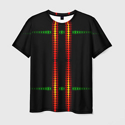 Футболка мужская Neon black green circles, цвет: 3D-принт