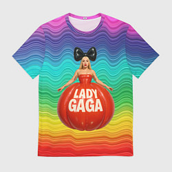 Футболка мужская Леди Гага в круглом надувном платье, цвет: 3D-принт