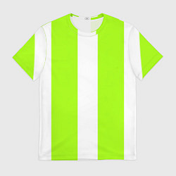 Футболка мужская Color light green white stripes, цвет: 3D-принт