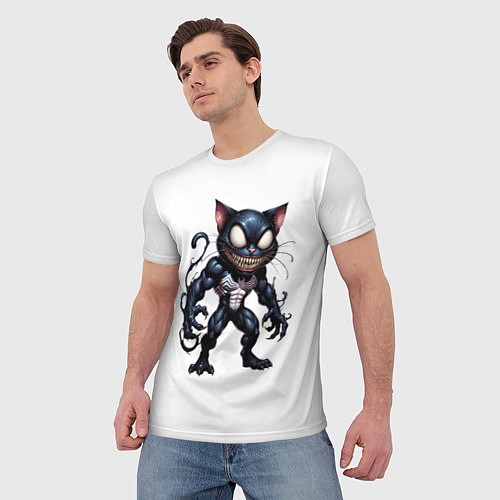 Мужская футболка Гибрид Венома и Чеширского кота / 3D-принт – фото 3