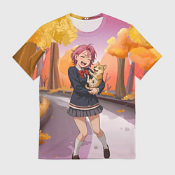 Футболка мужская Сиратори Айра Дандадан с щенком, цвет: 3D-принт