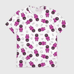 Футболка мужская Персонажи корейского сериала игра в кальмара, цвет: 3D-принт