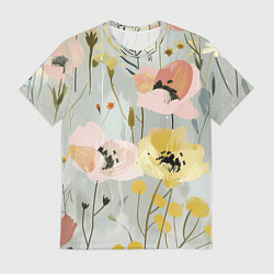 Футболка мужская Цветы и цветочки, цвет: 3D-принт