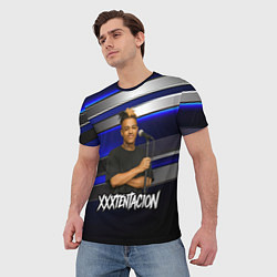 Футболка мужская XXXTentacion с микрофоном довольный, цвет: 3D-принт — фото 2