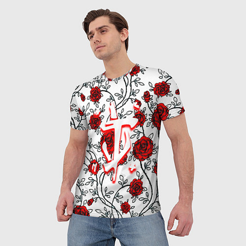 Мужская футболка Doom розы / 3D-принт – фото 3