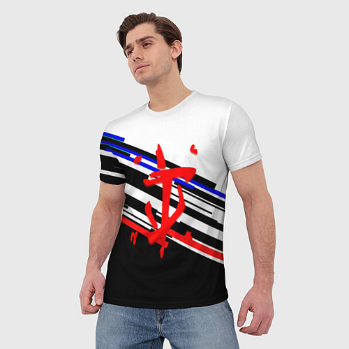 Мужская футболка Doom line color / 3D-принт – фото 3