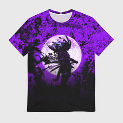 Футболка мужская Самурай при луне, цвет: 3D-принт