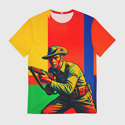 Футболка мужская Австралийский ретро солдат поп-арт, цвет: 3D-принт