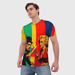 Футболка мужская Чарли Чаплин против Мэрилин Монро поп-арт, цвет: 3D-принт — фото 2