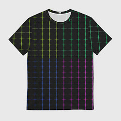 Футболка мужская Color black multicolored stripes, цвет: 3D-принт