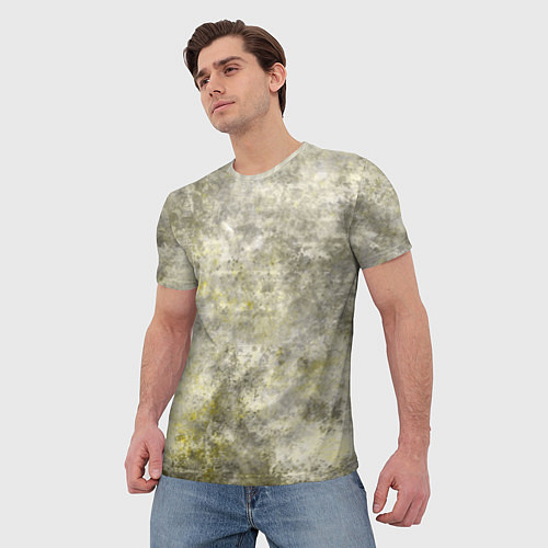 Мужская футболка Абстракция - yellow acidic liquid / 3D-принт – фото 3