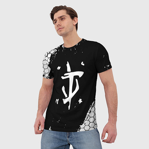 Мужская футболка Doom соты краски / 3D-принт – фото 3