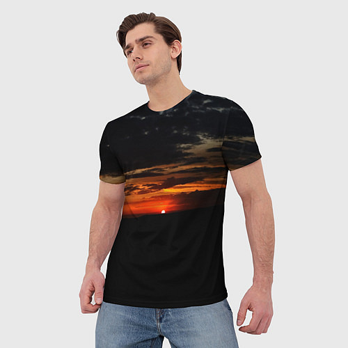 Мужская футболка Закат на плато / 3D-принт – фото 3