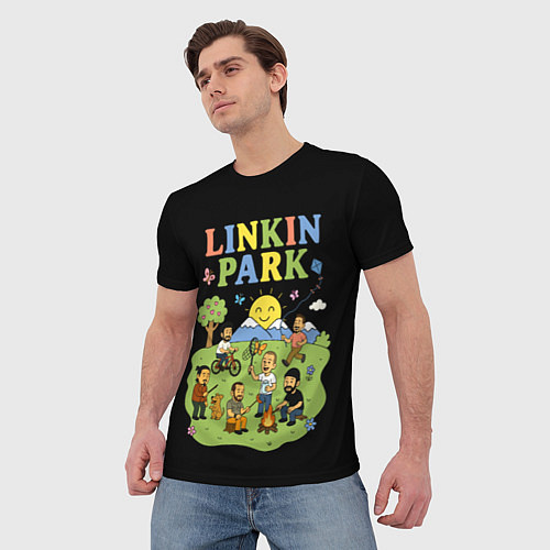 Мужская футболка Linkin Park, мультяшный стиль / 3D-принт – фото 3