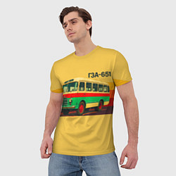 Футболка мужская Ретро автобус ГЗА-651 поп-арт, цвет: 3D-принт — фото 2
