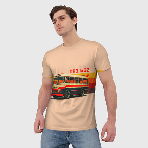 Мужская футболка ПАЗ 652 ретро автобус поп-арт / 3D-принт – фото 3