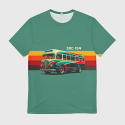 Футболка мужская Ретро автобус ЗИС-154 поп-арт, цвет: 3D-принт