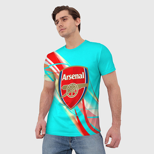 Мужская футболка Arsenal stripes / 3D-принт – фото 3