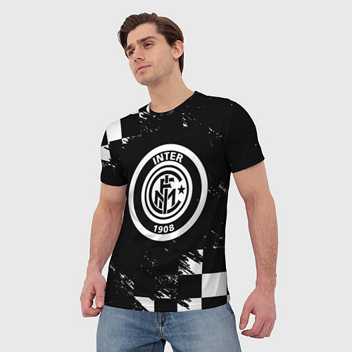 Мужская футболка Inter клетка краски / 3D-принт – фото 3